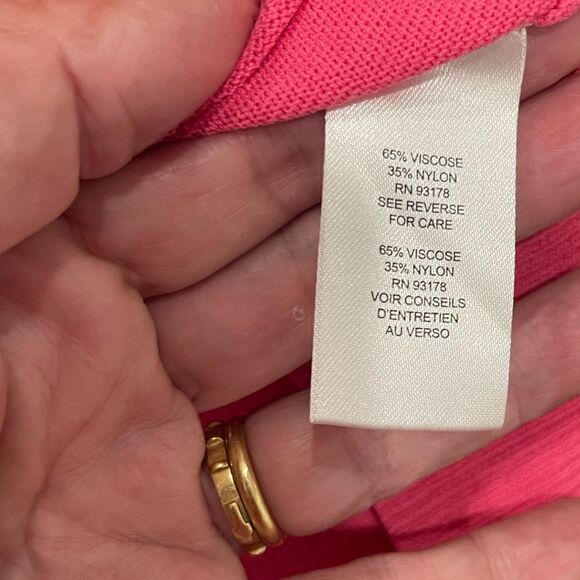 Tahari Candy Pink Viscose Blend long Sleeve Sweater.Size S - Picture 10 of 11